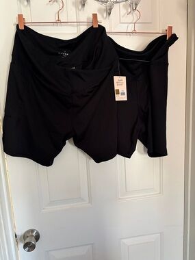 Danskin Black High-Waist Bike Shorts - Stretch Performance